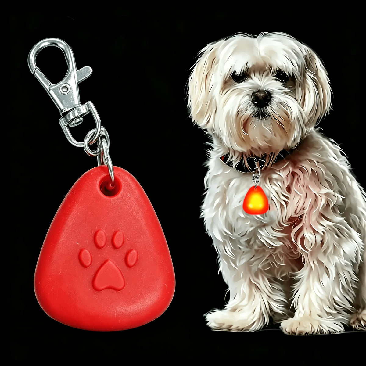 LED Pet Pendant Collar Light, LED Dog Collar Light, Clip-On Dog Safety Light, High Visibility Light Up Dog Collar Accessory, Lig