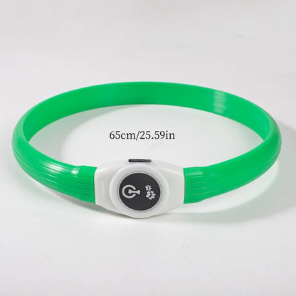 LED Illuminated Dog Collar, Waterproof PVC Material, With USB Interface, 3 Modes, Suitable for Large, Medium And Small Dogs.
