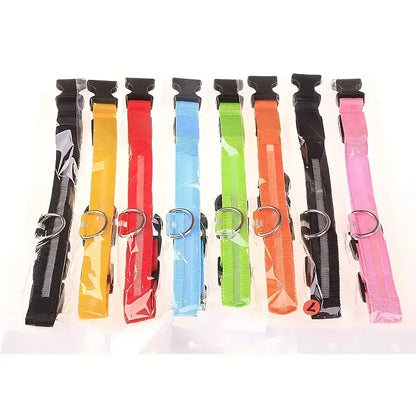LED Safety Collar For Small And Medium Dogs - Adjustable, Flashing Glow For Night Walking