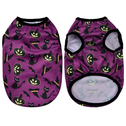 Halloween Pet Vest for Small Medium Dogs Cats Autumn Winter Costume Pumpkin Print Cosplay Outfit Chihuahua Pug French Bulldog