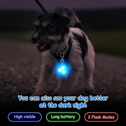 LED Pet Pendant Collar Light, LED Dog Collar Light, Clip-On Dog Safety Light, High Visibility Light Up Dog Collar Accessory, Lig