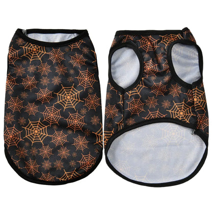 Halloween Pet Vest for Small Medium Dogs Cats Autumn Winter Costume Pumpkin Print Cosplay Outfit Chihuahua Pug French Bulldog